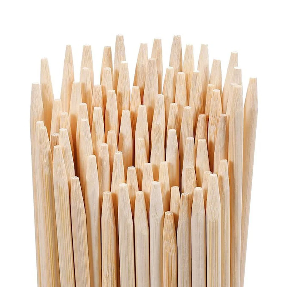 Одноразовые деревянные шампуры для барбекю бамбуковые палочки длиной 15-50 см шампуры деревянные бамбуковые палочки для барбекю