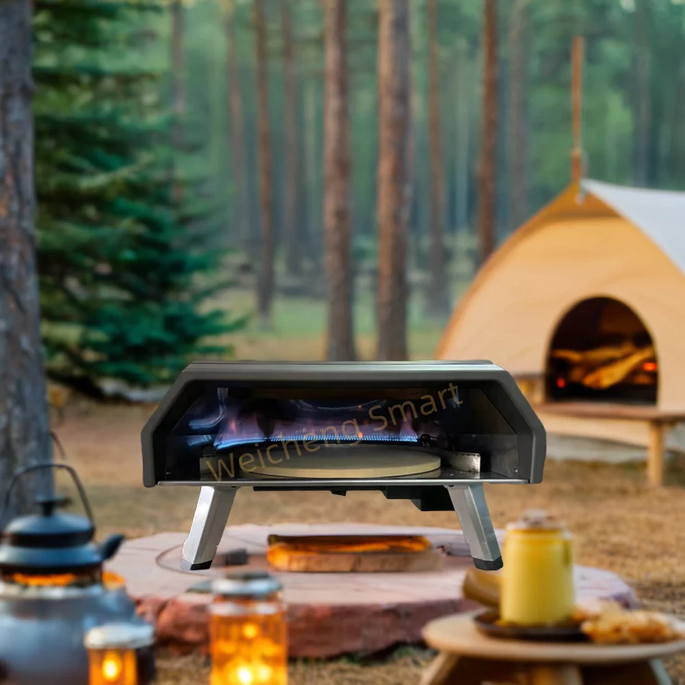 New Fast Cooking Stainless Steel Outdoor Portable Pizza Oven Rotating Gas Pizza Oven for Garden for BBQ Grills