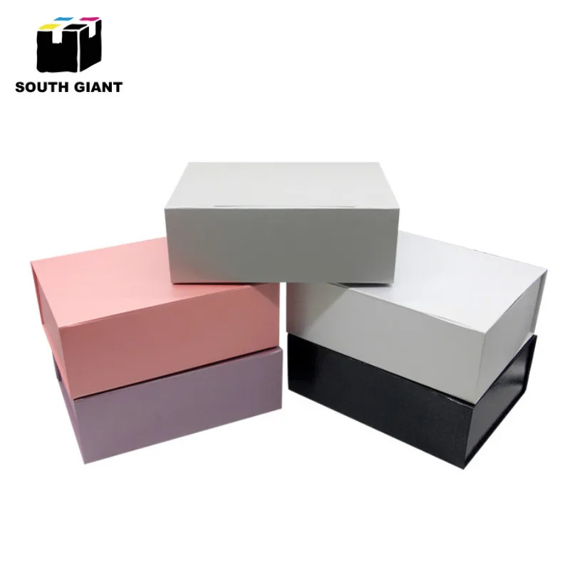 
Custom Logo High End Luxury Black Jewelry Cardboard Flat Folding Gift Packaging Boxes 