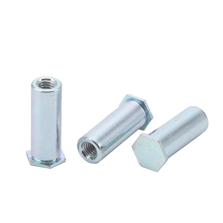 Zinc Plated M2,M3,M4,M5,M6 Steel Hexagon Blind Threaded Stud Self Clinching Standoff For Sheet Metal