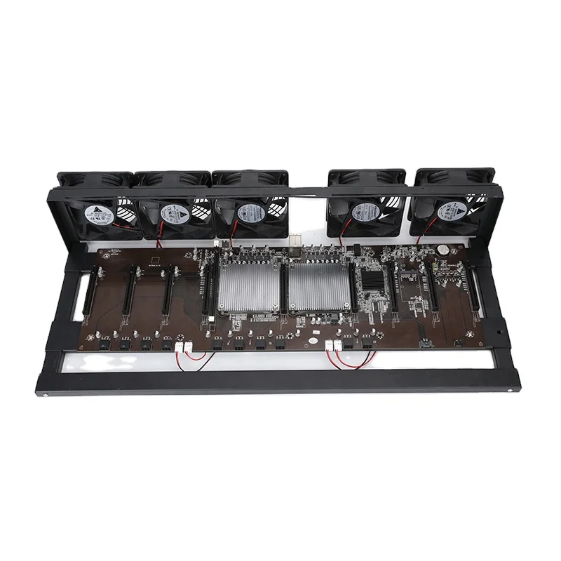 X79 Dual CPU 9 Card Motherboard With E5 2620 And 8G RAM 128GB MSATA 2400W Power Including Open Case Support RTX 3060 X79 RIG