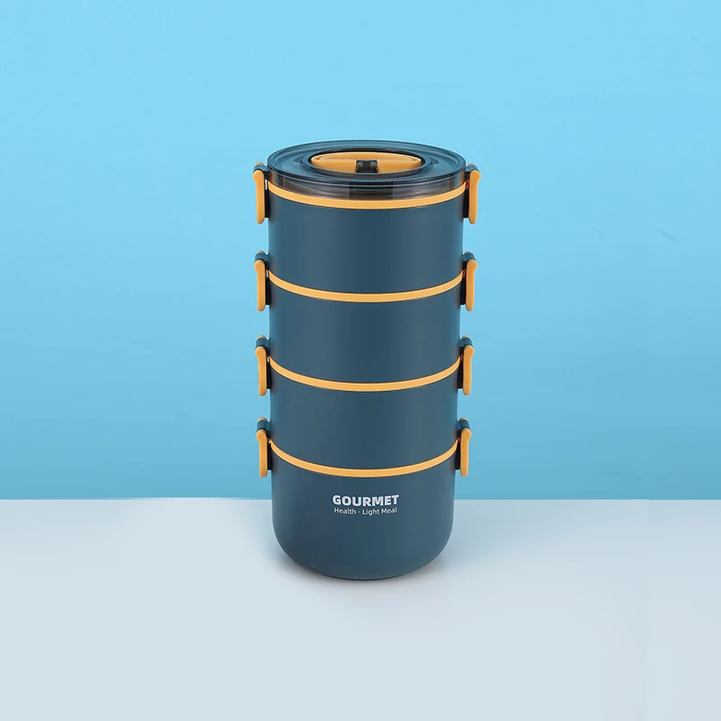 Stainless steel tiffin tedemei lunch box insulated food container portable bento storage box in 4 tier big capacity for office