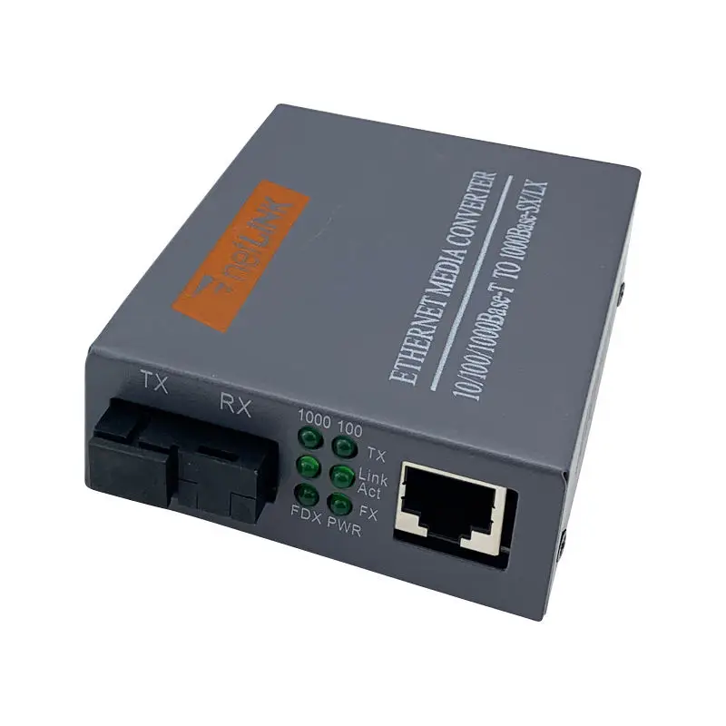Медиаконвертер 10/100/1000 м 25 км SC RJ45 гигабитный волоконно-оптический медиа-конвертер Netlink