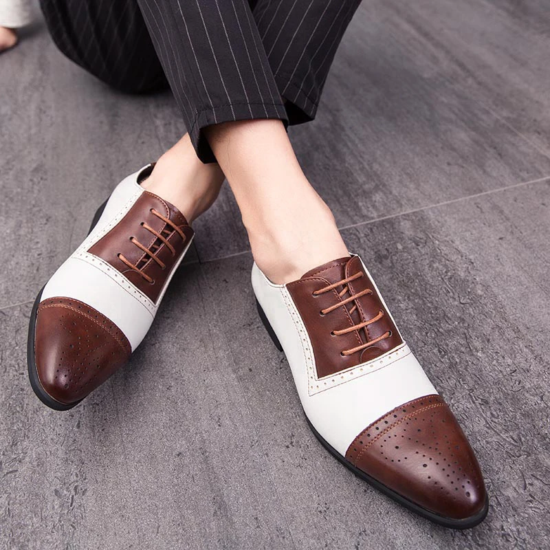Fashion Men Italian Genuine Leather Shoes Casual Mens Brand Dress Shoes For Men