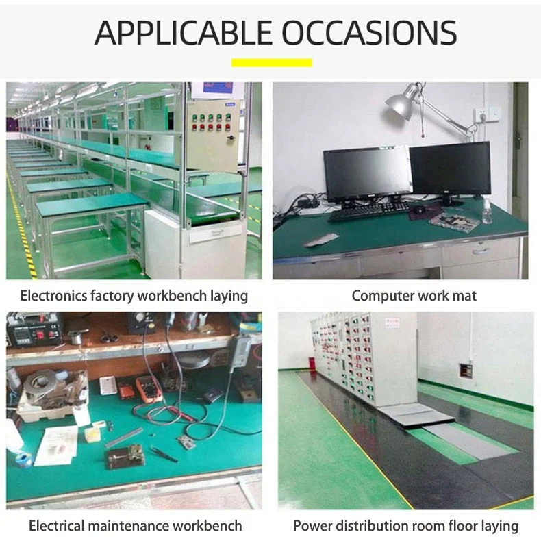 Manufacturer Texture Surface Cleanroom Esd Mat Silicone Table Antistatic Esd Rubber Mat for Workshop