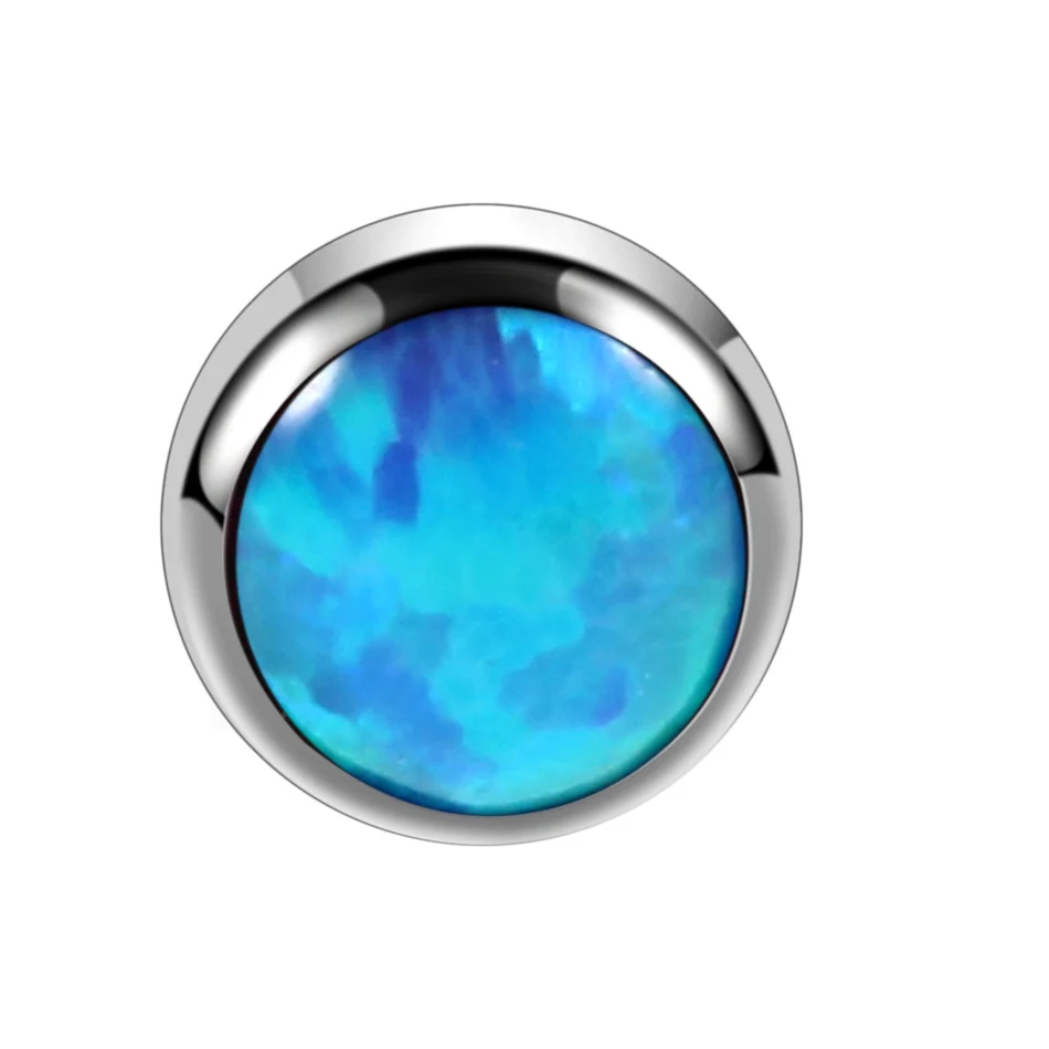 Titanium Internally Thread Opal Stone Ear Helix Tragus Barbell Piercing Opal Labret Stud Lip Rings Sexy Jewelry 16G