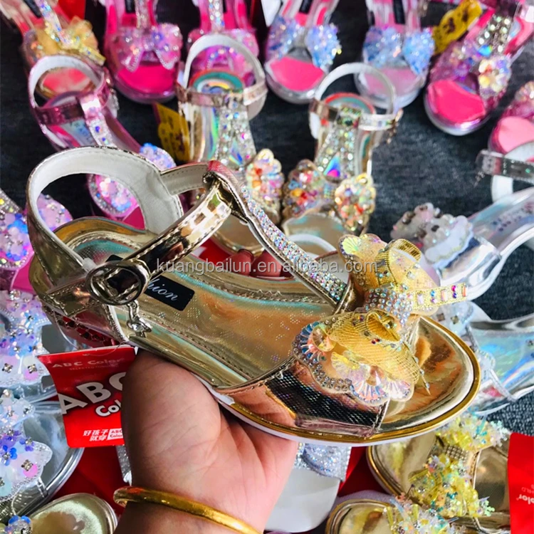 Китайские производители, оптовая продажа, красивая детская обувь с большим бантом, сандалии на высоком каблуке для девочек