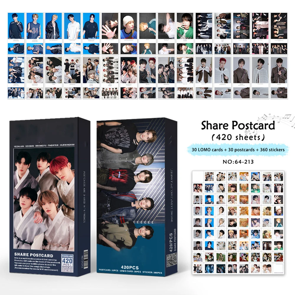 420Pcs/Set Soobin Beomgyu the Name Chapter: SANCTUARY Album Share Postcards Yeonjun Fashion Birthday Photocards Decals Fans Gift