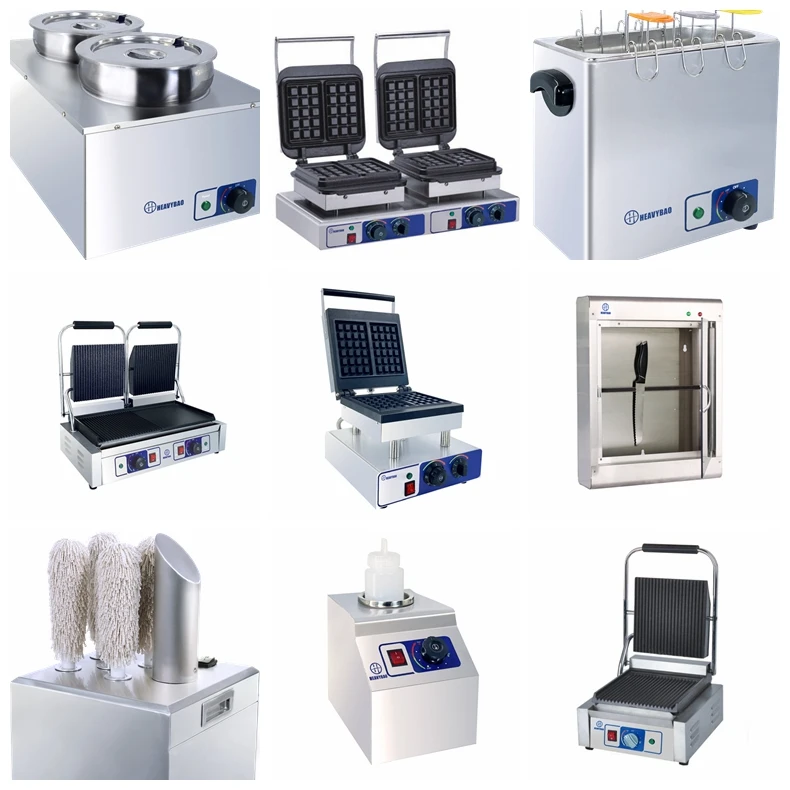 Heavybao Restaurant Kitchen Commercial BBQ Lpg Gas Flat Burger Griddle Machine Contact Grill Sandwich Panini Maker