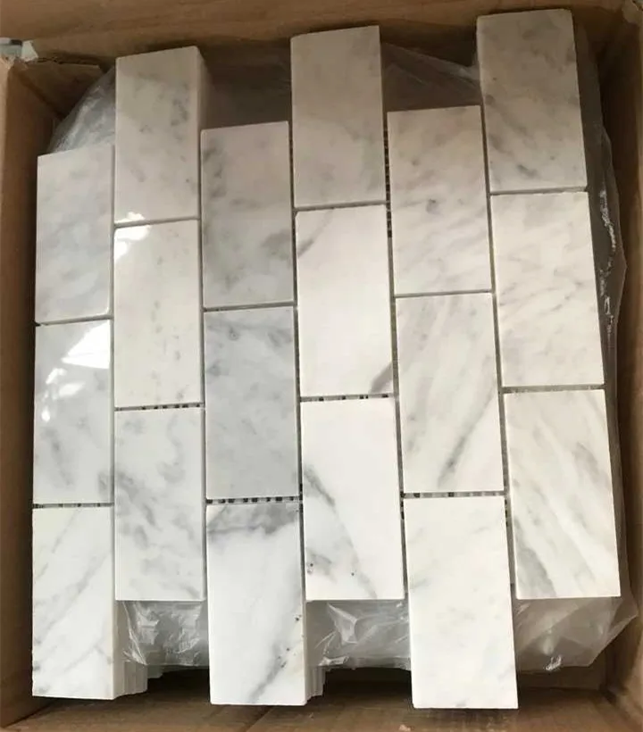Carrara white marble  polished mosaic