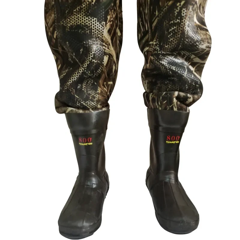 Camo 4.5mm Fly Fishing 100% Guaranteed Waterproof chest wader with 800g Thinsulate boots Neoprene Camouflage Fishing Waders