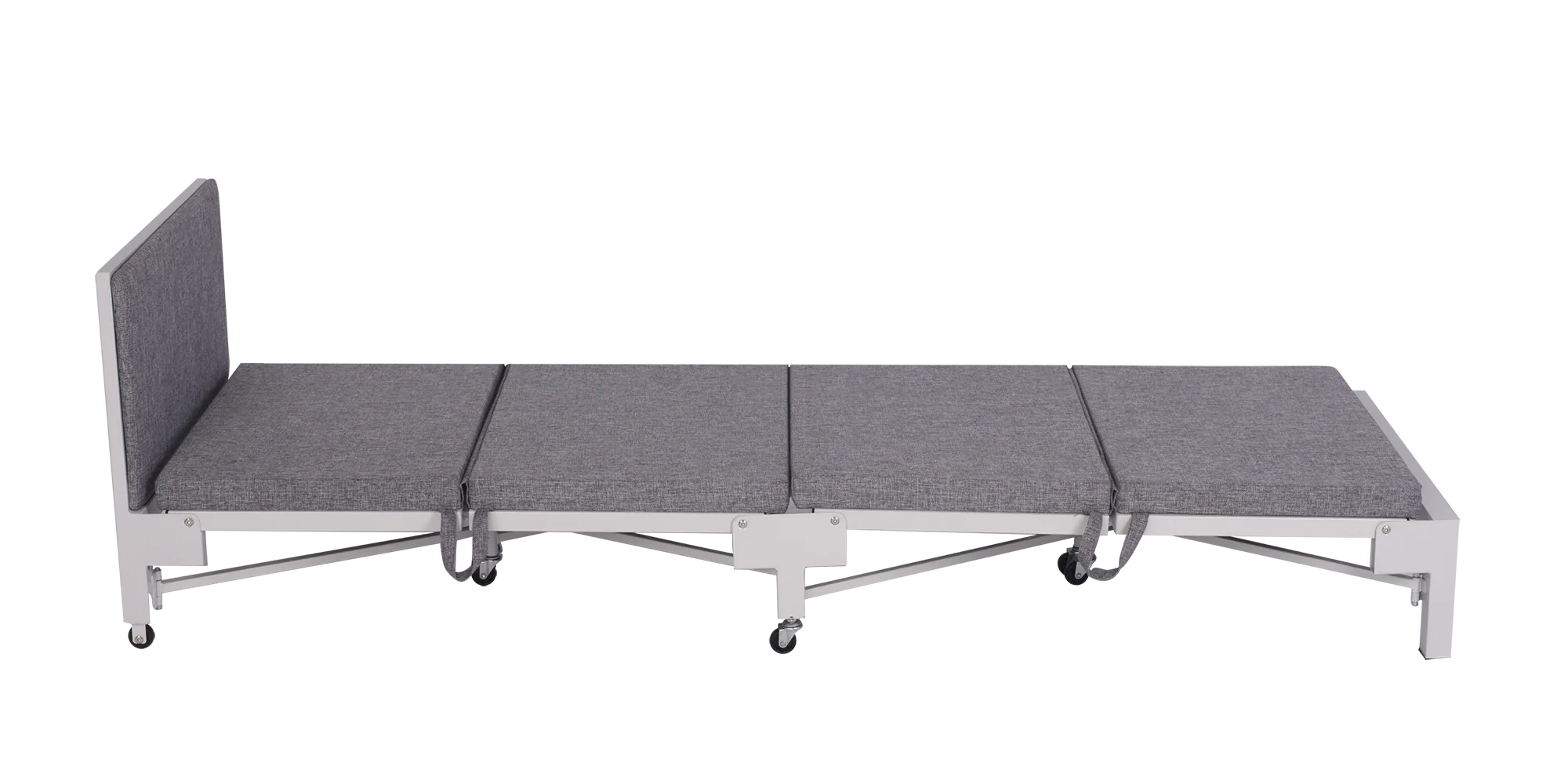 Folding Hydraulic Spare Bed Factory Hot Selling Four-fold Portable Space-saving Metal with Mattress for Home Office Lunch Break
