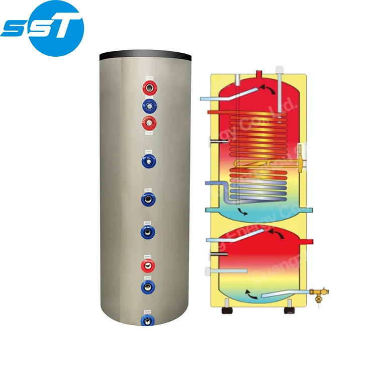 Energy Solutions air source heat pump boiler water heater 200L Europe freestanding SS304 hot water storage boiler tank