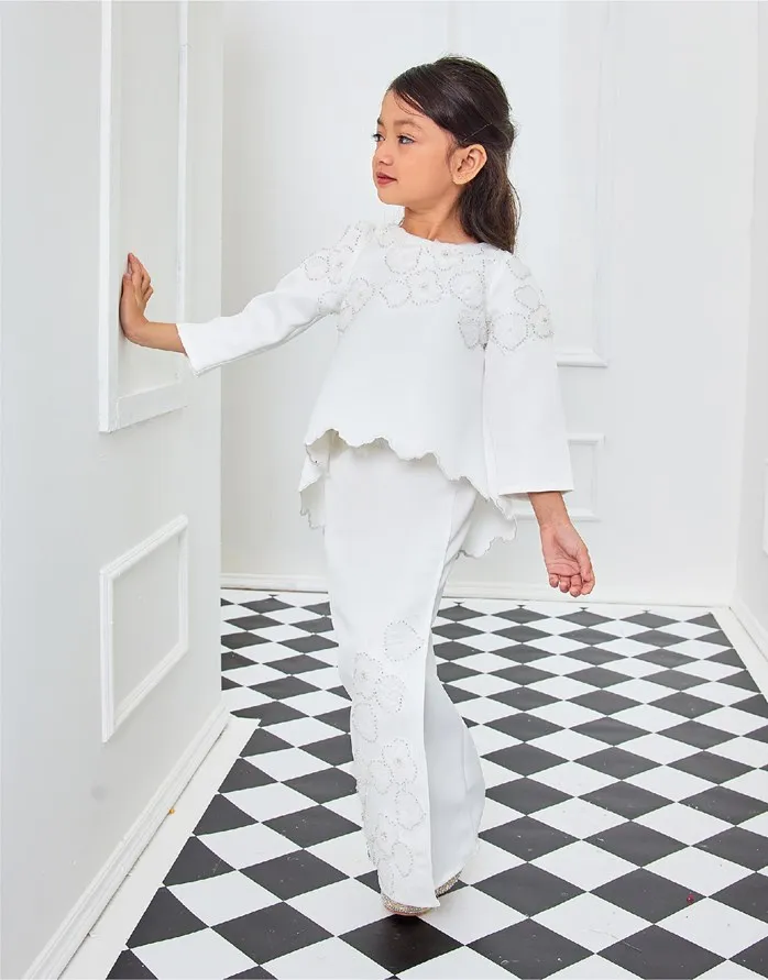 Оптовая продажа малазийского платья baju kurung хлопковые топы с цветочным принтом оборками и эластичной длинной юбкой для детей