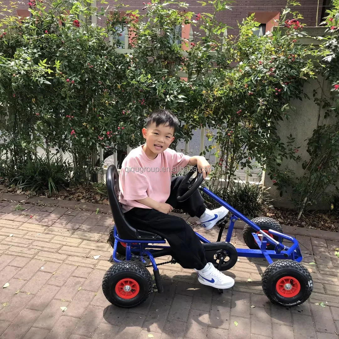 Professional supplier with hand brake four wheel heavy duty pedal go karts frame parts for 3-12 ages kids