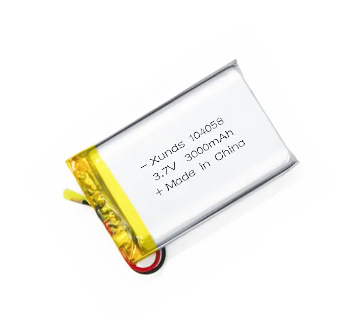 High quality rechargeable high capacity polymer lithium batteries in stock 3000mAh 104058