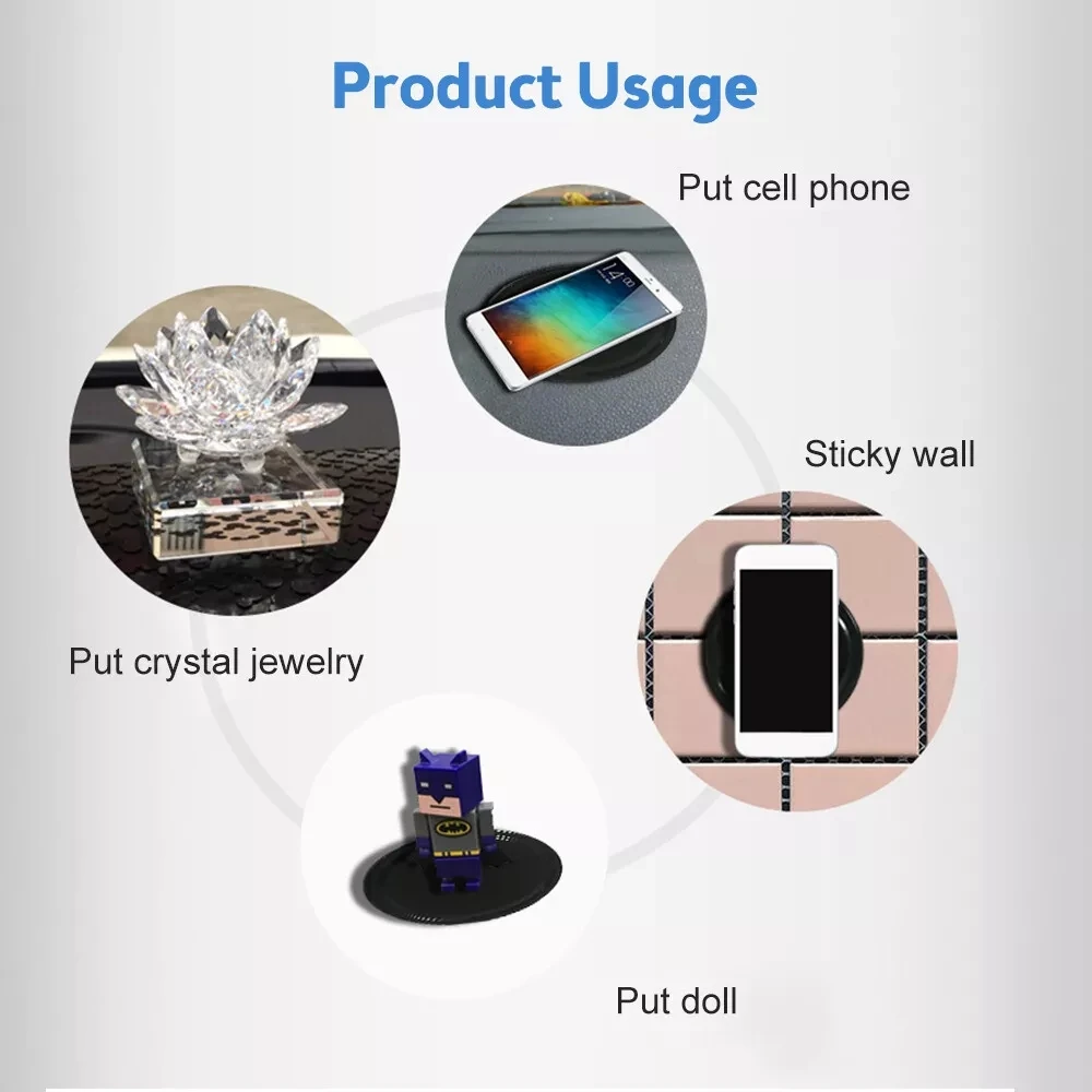 Car Non-slip Mat Silicone Anti-skid Toy Pad Sticky Pad Gel for Phone Key Holder Rubber Gel Car Mount Holder for Mobile Mat