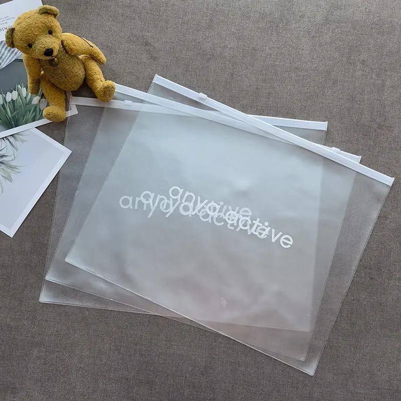 Transparent pvc clothing packaging plastic zipper bag pouch Cosmetic makeup zip lock slider bags Customized logo