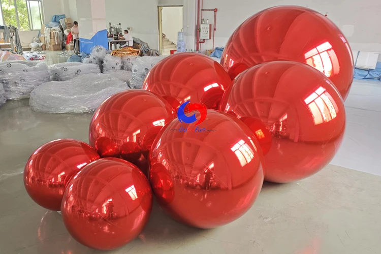 decorating christmas Big shiny red mirror ball/balloons bundle Xmas Large Red balls
