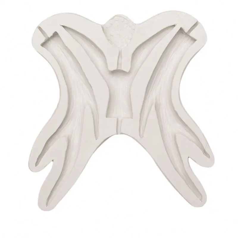 Exquisite christmas antlers sika deer liquid silicone fondant cake mold soft not deformed baking tools