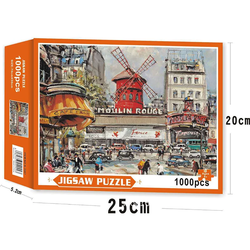 High quality eco-friendly paper puzzle toys for christmas gift 1000pcs