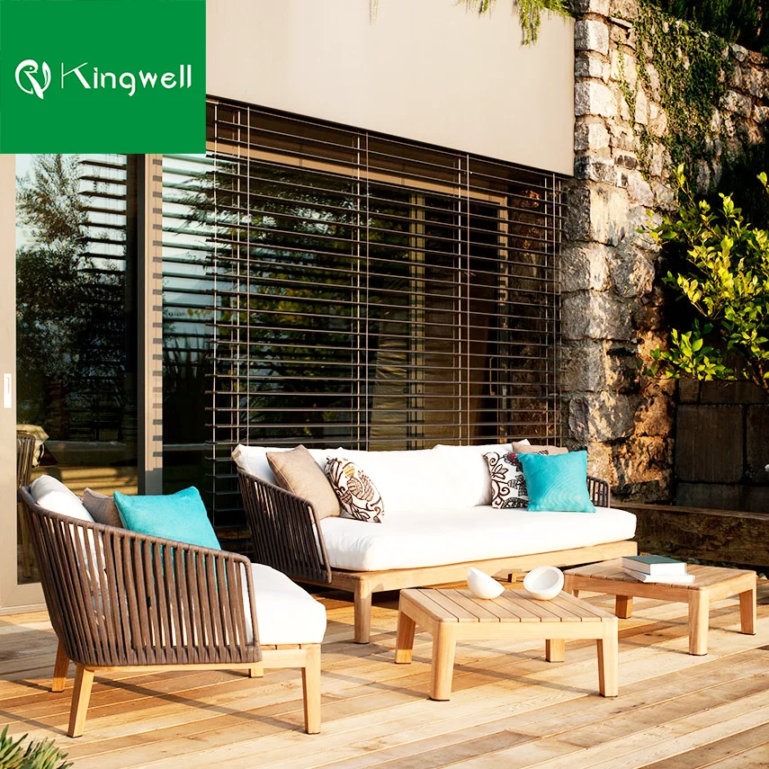 Rope outdoor furniture garden teak furniture outdoor sofa lounge sets