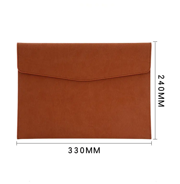 Wholesale pu Leather Envelope A4  A4 Snap Button File Holder Storage Bag Paper Document File Folder Pocket Briefcases