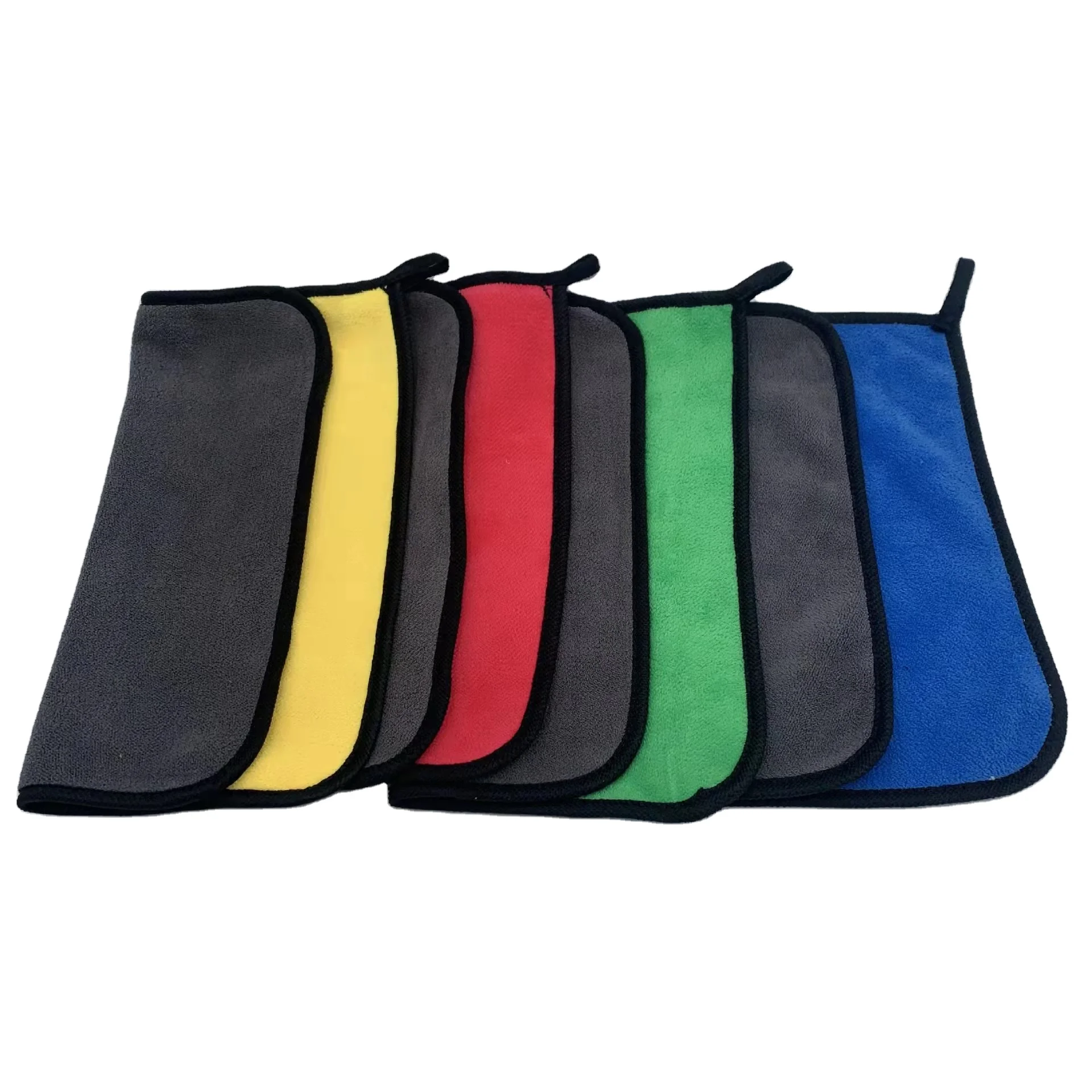 Factory Direct Sales Double Side multicolour Quick Dry soft Microfiber Cloth Glasses Car Cleaning Towel