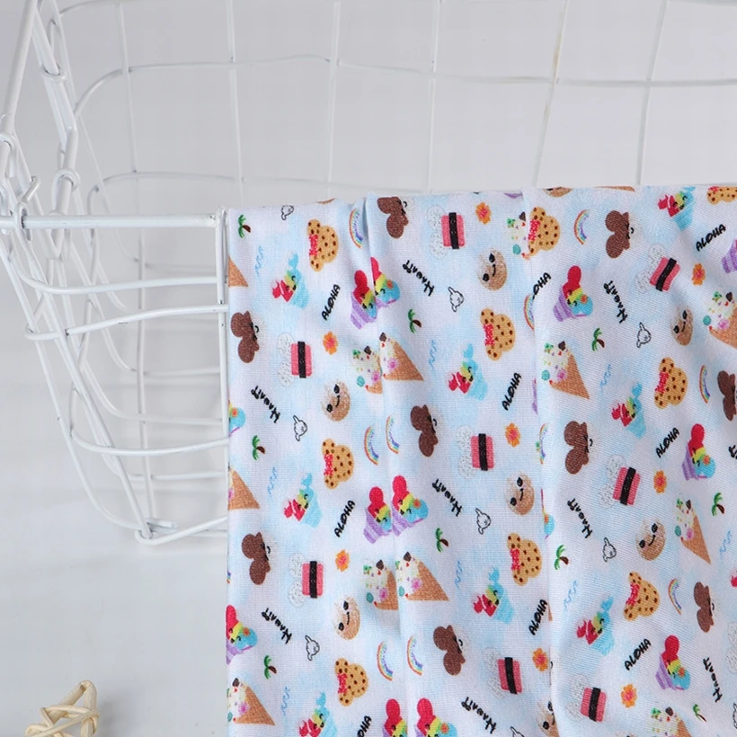 Amazon Top Selling Custom Printing On Fabric, Cute Vintage Designer Jersey Fabric Digital Printed