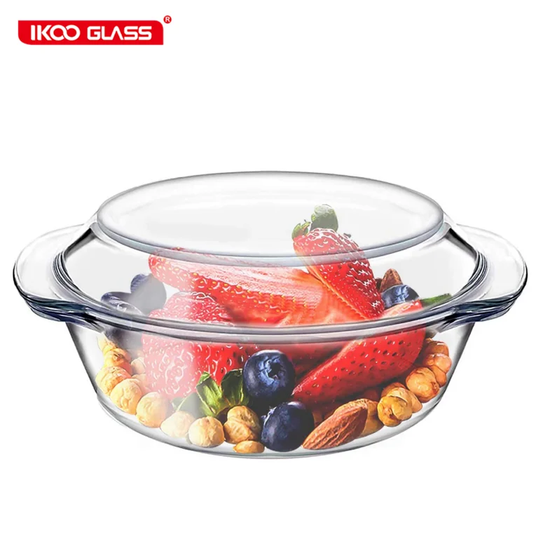 oval borosilicate glass casserole with lid