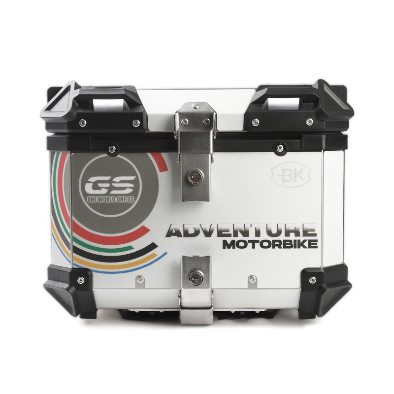 55L Large Size High Quality Metal Saddle Scooter Trunk Luggage Alloy Bracket Box Bandage Rope Motorcycle Top Case Aluminum