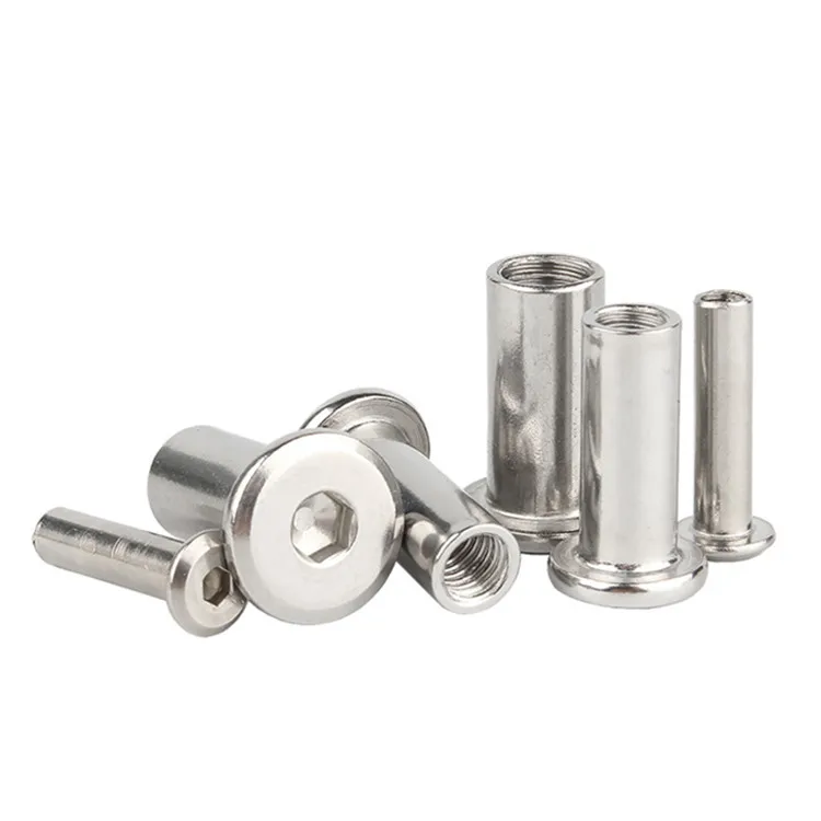 Stainless Steel 304 Hex Socket Furniture Screw Barrel Nut M3 M4 M5 M6 M8 M10 Binding Post Splint Nut