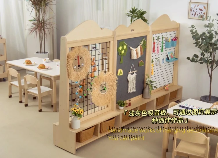 Chiquitos Versatile School Board for Children Kids 4-in-1 Whiteboard Blackboard Metal Mesh Rack Storage Cabinet Kindergarten