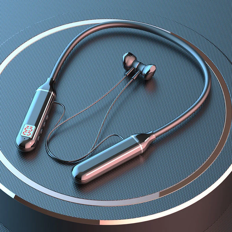 Wireless Neckband Earphones 800mAh Long Battery Life Waterproof Sports Neck Band Headphone Earbuds TF Card Type-c Charging Cable