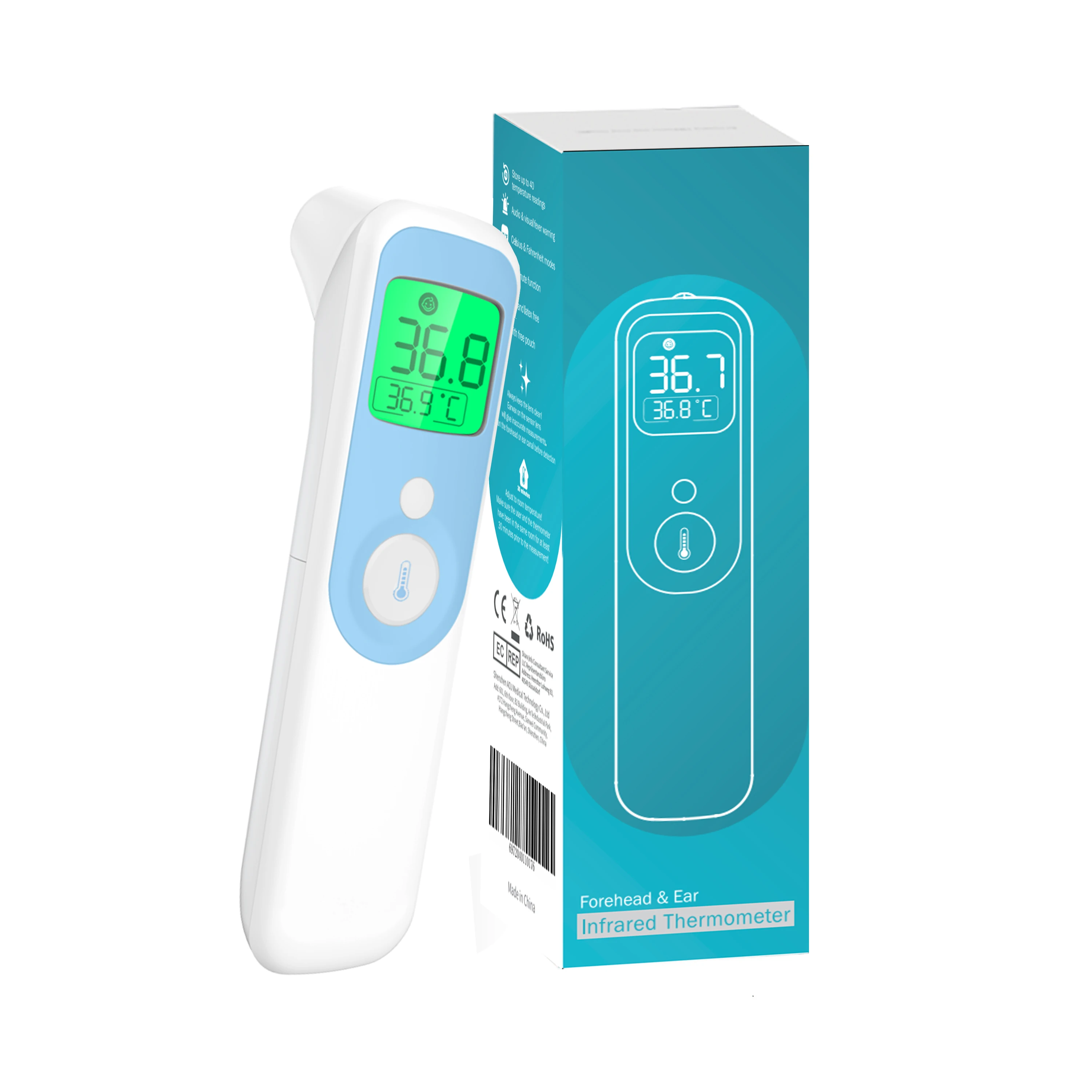 non-contact infrared clinical forehead and ear thermometer from China