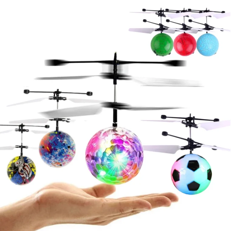 Wholesale New Christmas Infrared Inductive Doll Colorful Rc Flying Ball Built-in Led Lights Flying Ball Hand Flying Toys