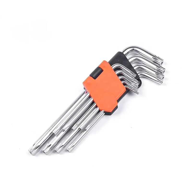 Metric 9pcs short standard long length security torx head hex key wrench set