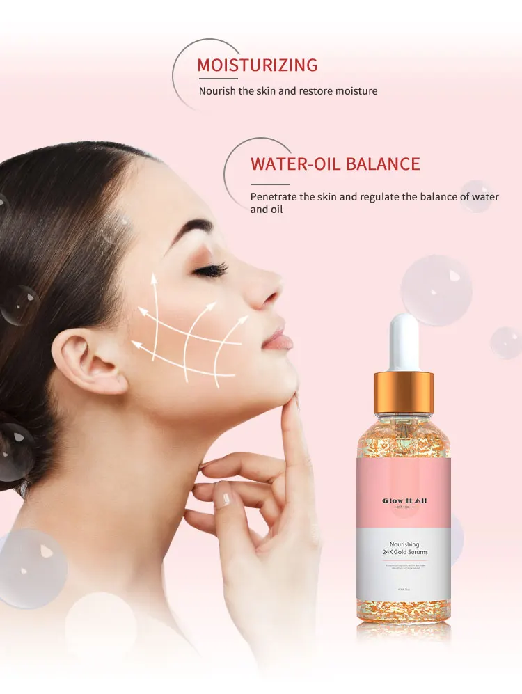 Glow It All 24K Gold Serum Lightening Rose Facial Serum With Vitamin Keeping The Skin Firm And Taut