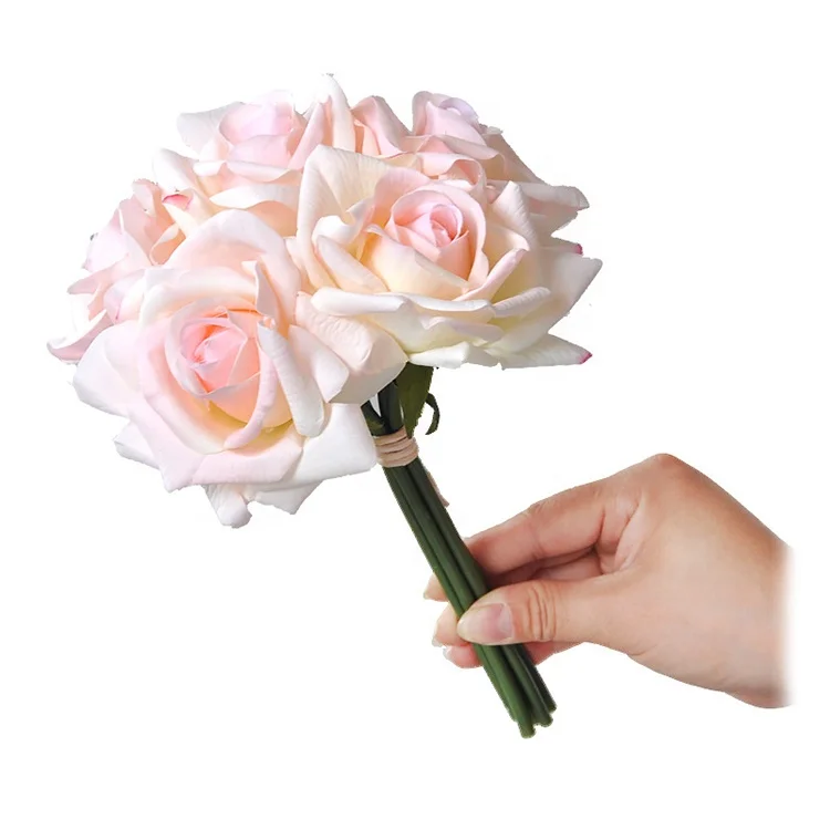 Hot sale artificial flower 5pcs/bath velvet various color rose flower for wedding decor