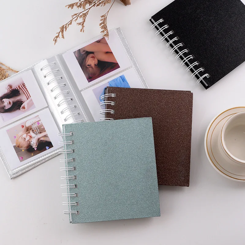  Glitter Pure Color 25 Pcs Inner Pockets 100 3 Inch Photos Kids Scrapbook Mini Sprial Book Photo