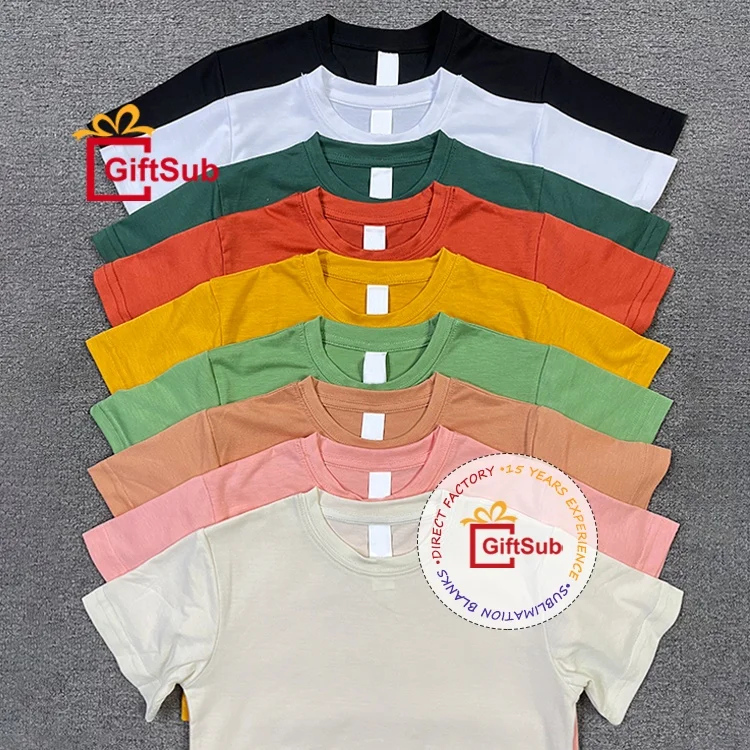 Factory Toddler Youth Adult 100 Polyester Shirts Unisex 400 Pastel Color Plain Tee Shirt Sublimation Blank Short Sleeve T-shirts