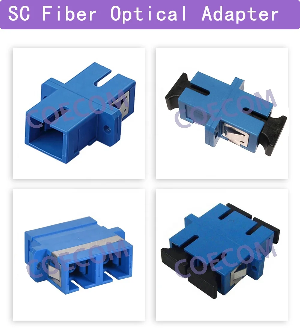 Overhead FTTH SC Adapter Single Mode SC Optical Fiber Adapter Outdoor SC Fiber Optic Adapter for Splice Patch Panel