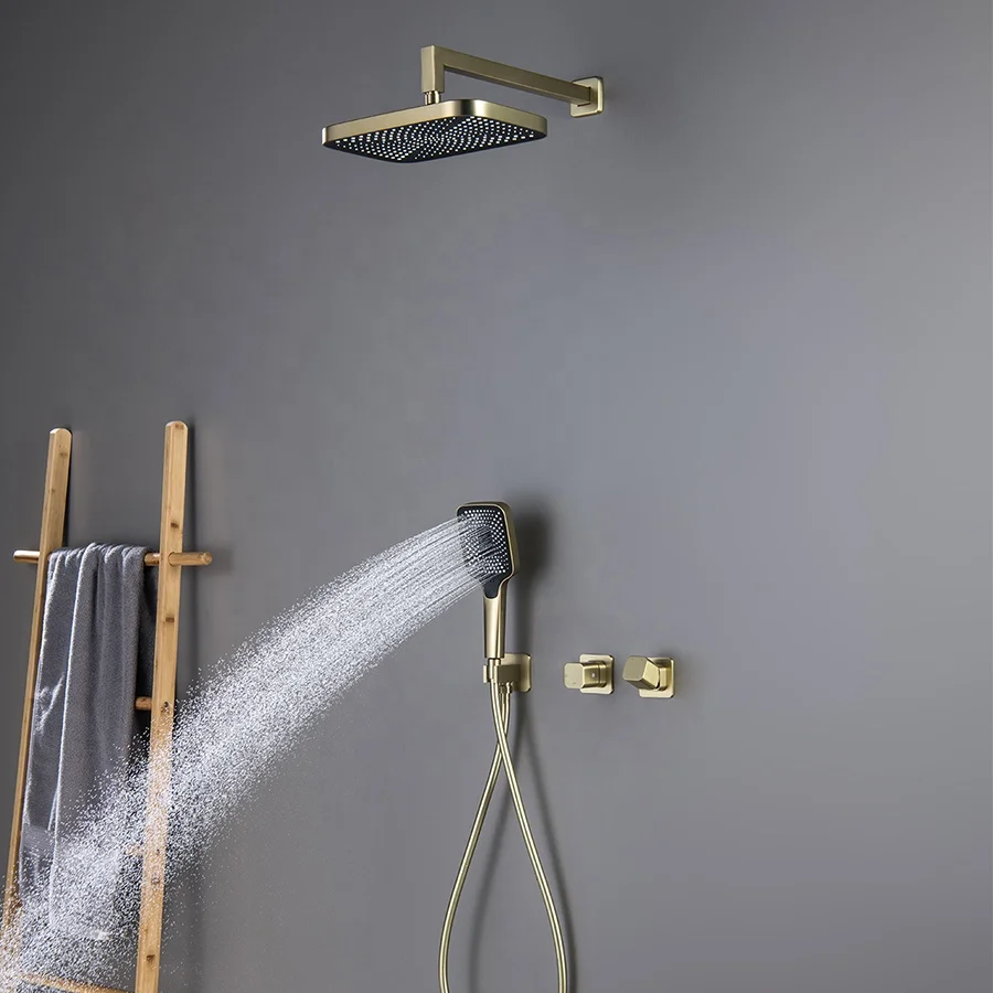 Modern style concealed two function cool square design 10 inch large shower head shower mixer system