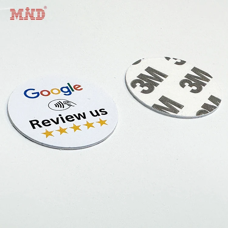 Free Samples 13.56mhz NFC Chip Google Nfc Review Cards Epoxy Rfid Menu Tag For Restaurant Menu Order