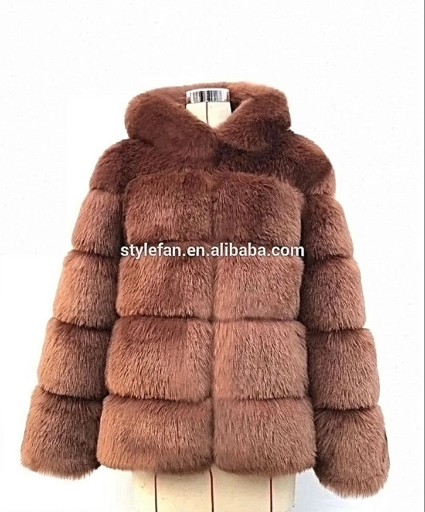 2019 Fashion Faux Fur Hooded Coat Winter Clothing For Women Fake Fox Fur Waistcoat &Jacket For Lady XXXL