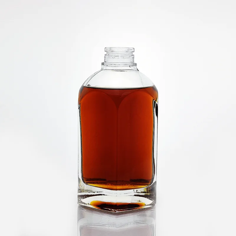 Super Flint 500ml Round Clear Special Shape Empty Liquor Bottles Glass Whiskey Spirit Vodka Wine Bottle with Bar Cork