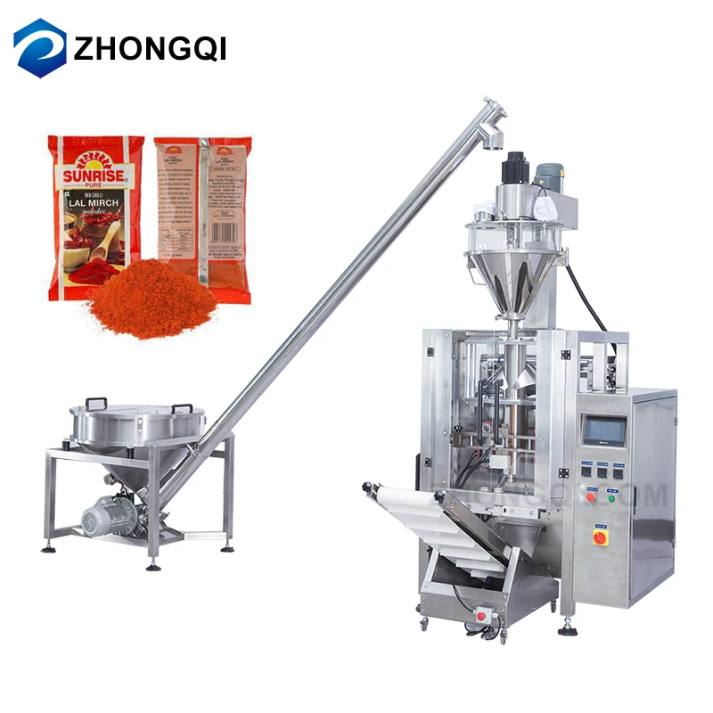 
250g 500g 1kg 2kg 5kg Fully Automatic Weighing Small Sachets Pepper Spice Red Chilli Powder Filling Packing Machine Price 