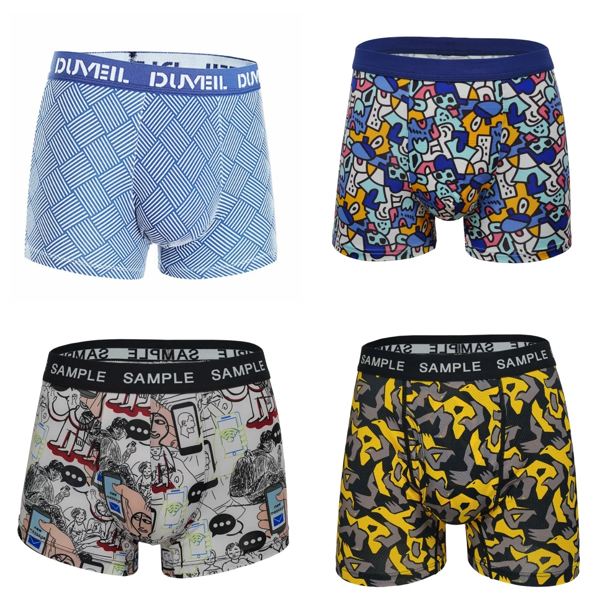 OEM ODM Underwear Manufacturer Customized Printing Customized  Mesh Sports Underwear Men Polyester Nylon Custom Boxers