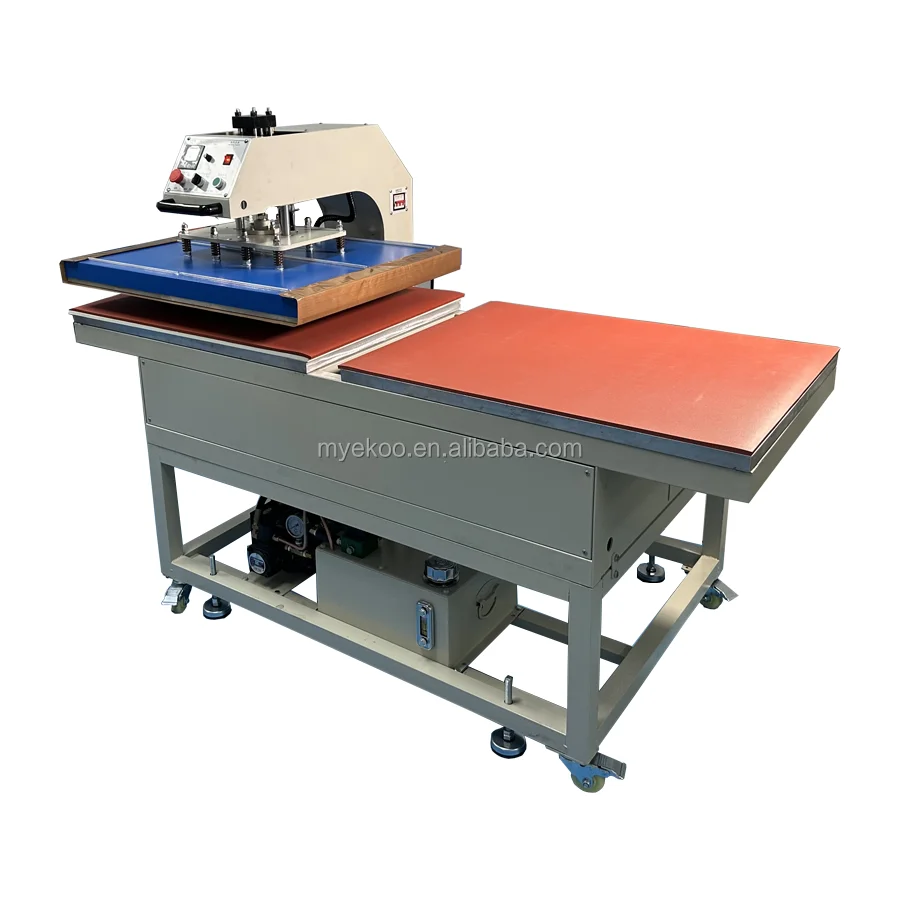 Automatic Hydraulic Heating Pressing Machine Dual Station High Pressure Printing Press Heat Transfer 70x90cm