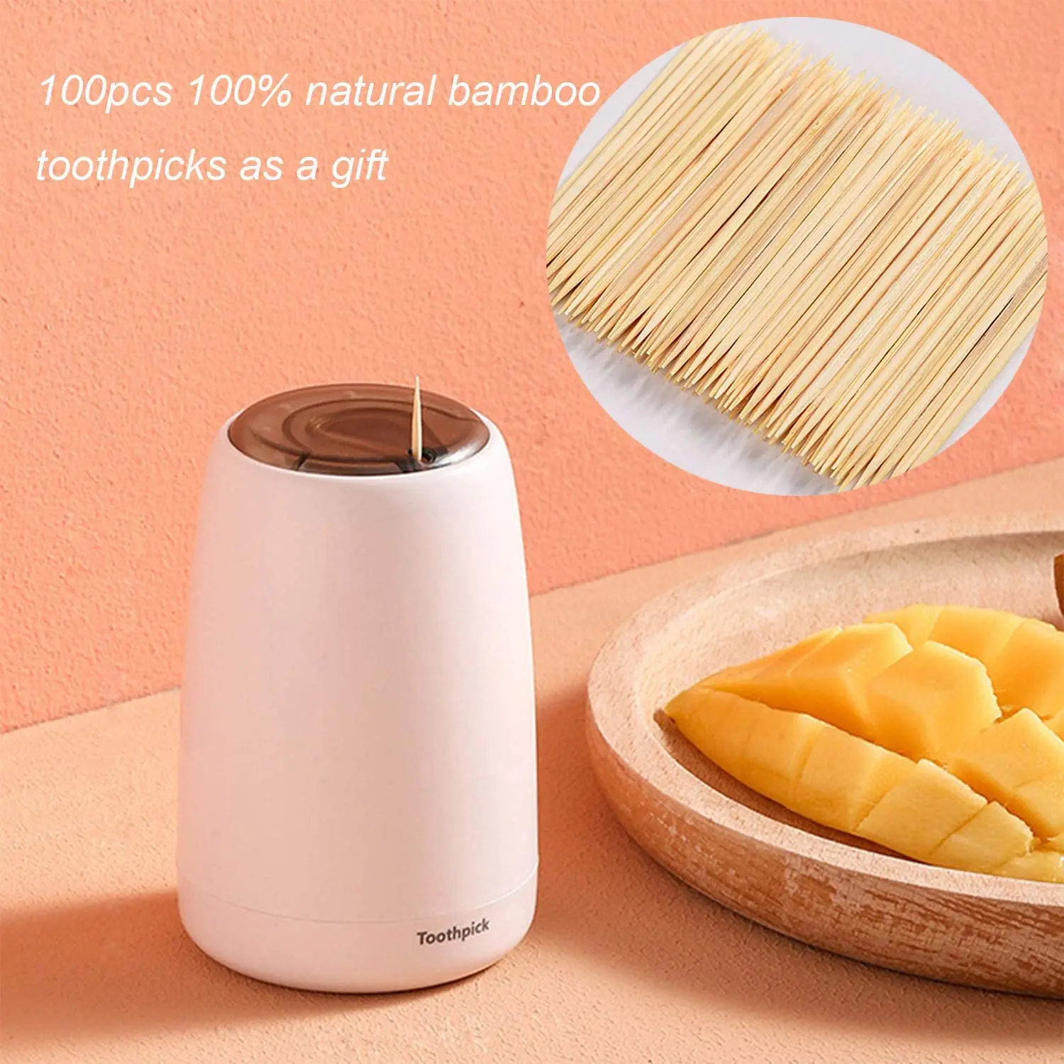 Disposable Eco-friendly bamboo dental toothpick with plastic containers